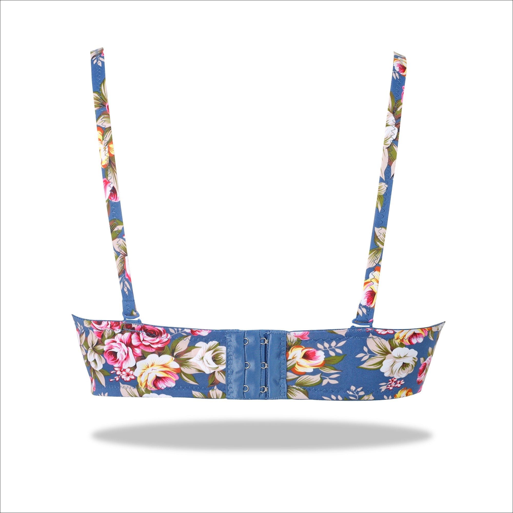 Blue Padded Printed Floral Essence with Stretchable Straps