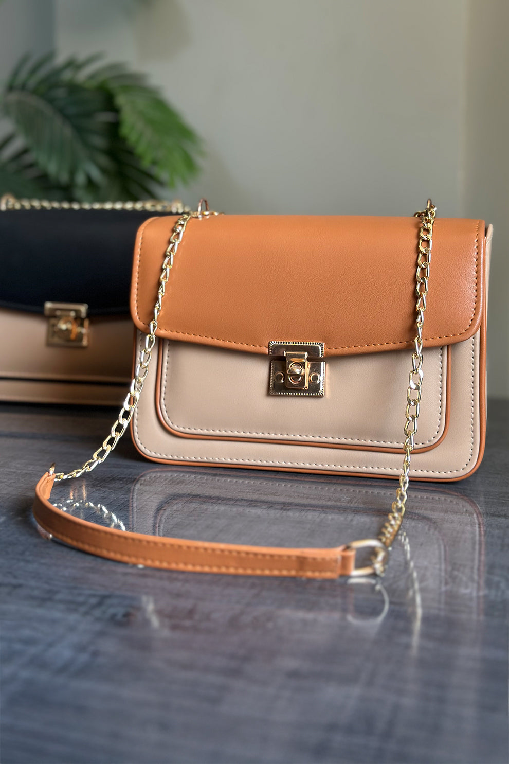 Fineur Bella Chain Shoulder Bag - Mustard