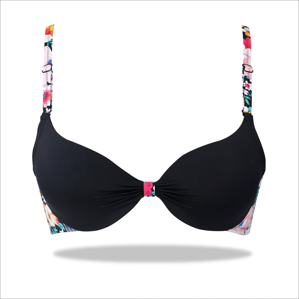 Blue Padded Printed Floral Essence with Stretchable Straps