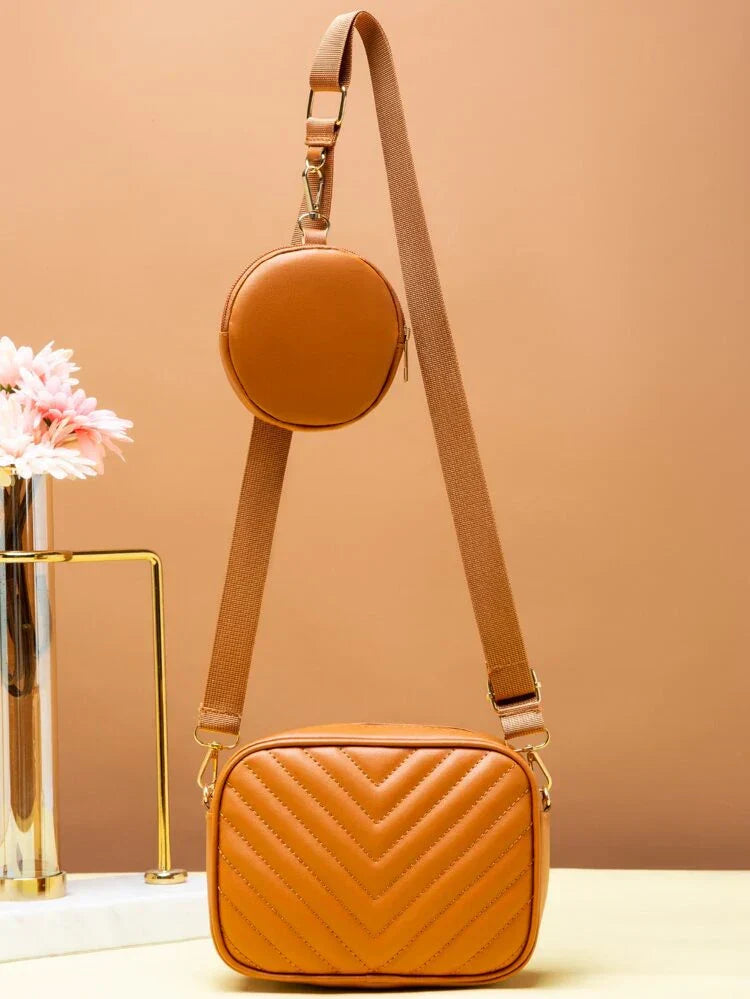 Fineur Crossbody Chevron Coin - Mustard