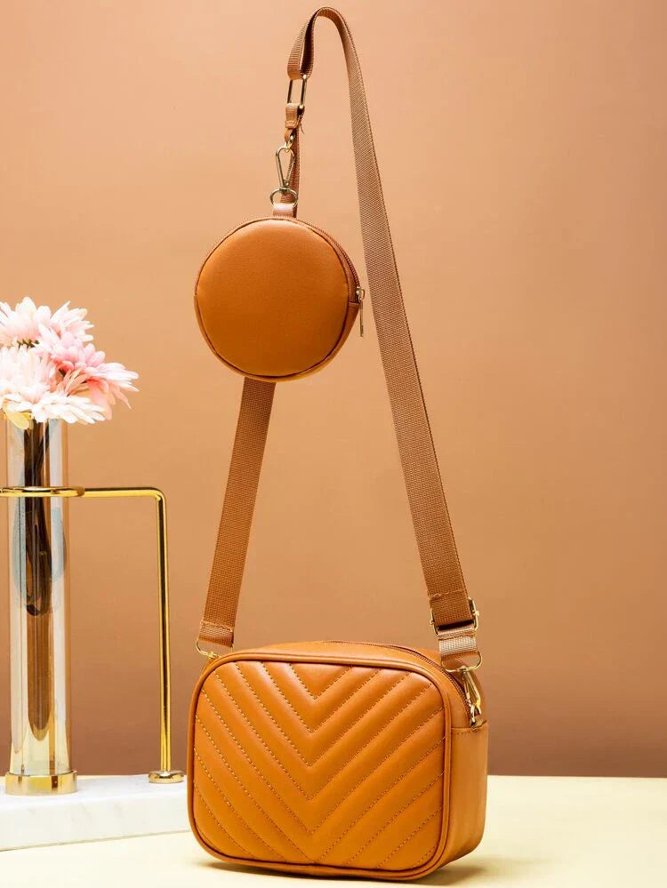 Fineur Crossbody Chevron Coin - Mustard