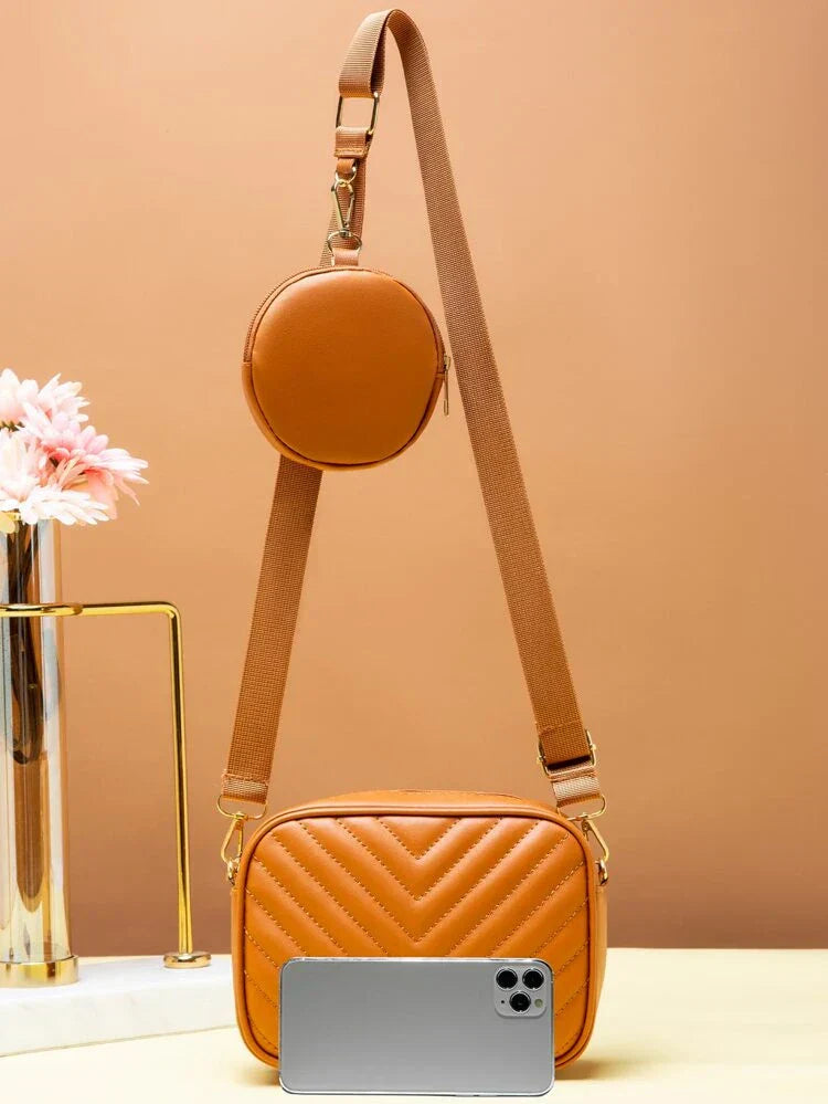 Fineur Crossbody Chevron Coin - Mustard