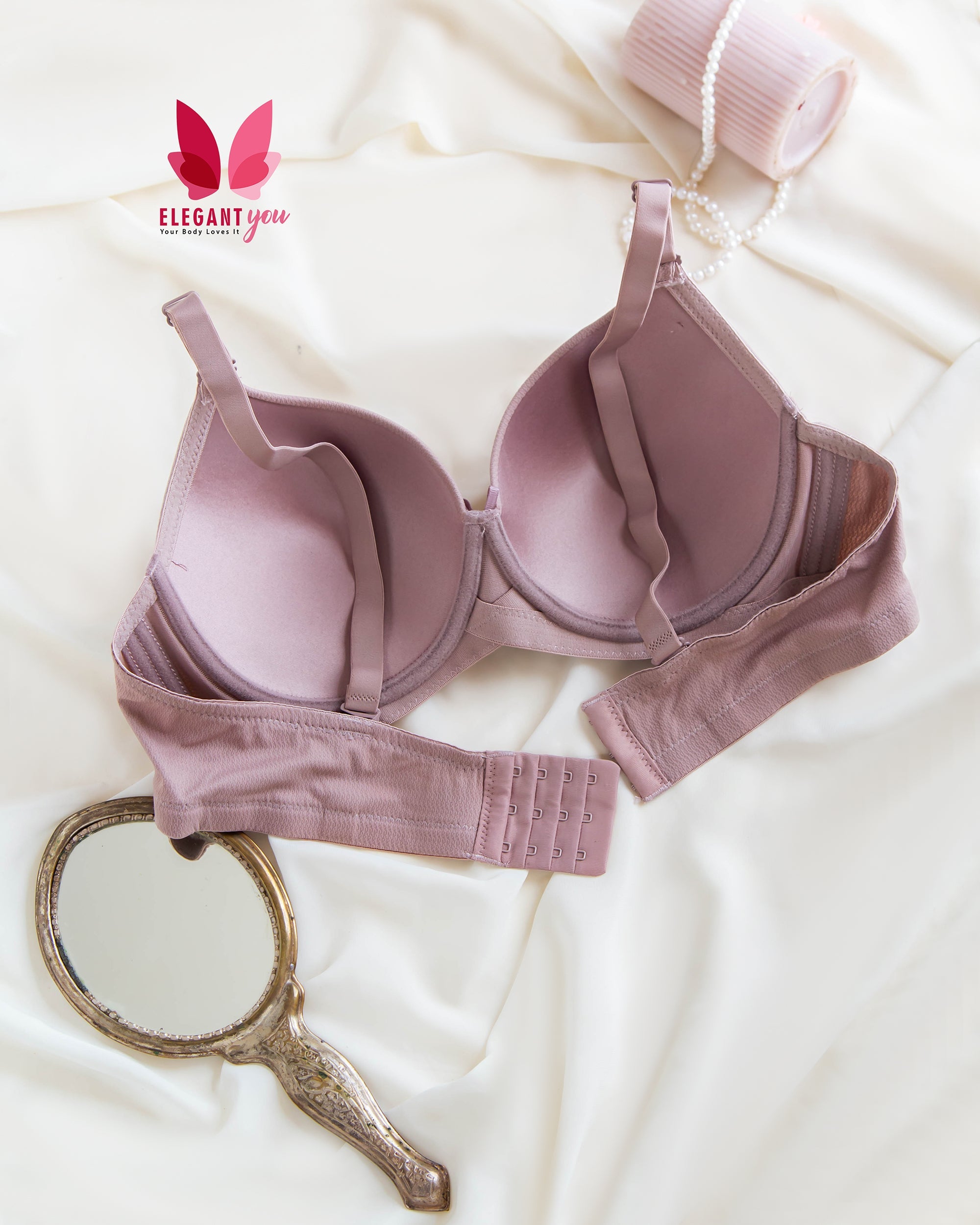 (40)b Slightly Decolored Daily Wear Thin Pad Posture Corrector Under Wire Bra (045)