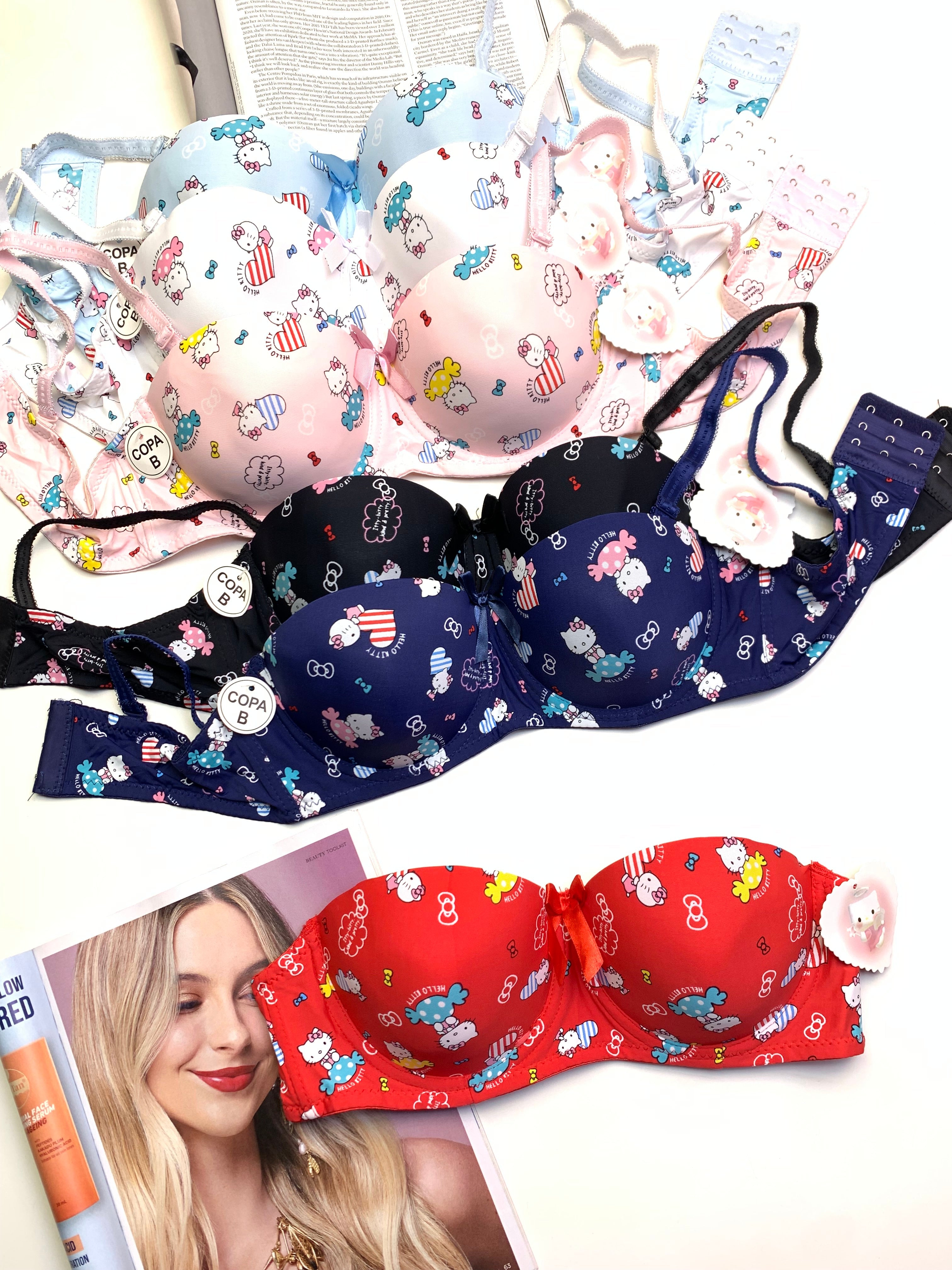 (36-42) Hello Kitty Half Cup Soft Push-up bra (173)*