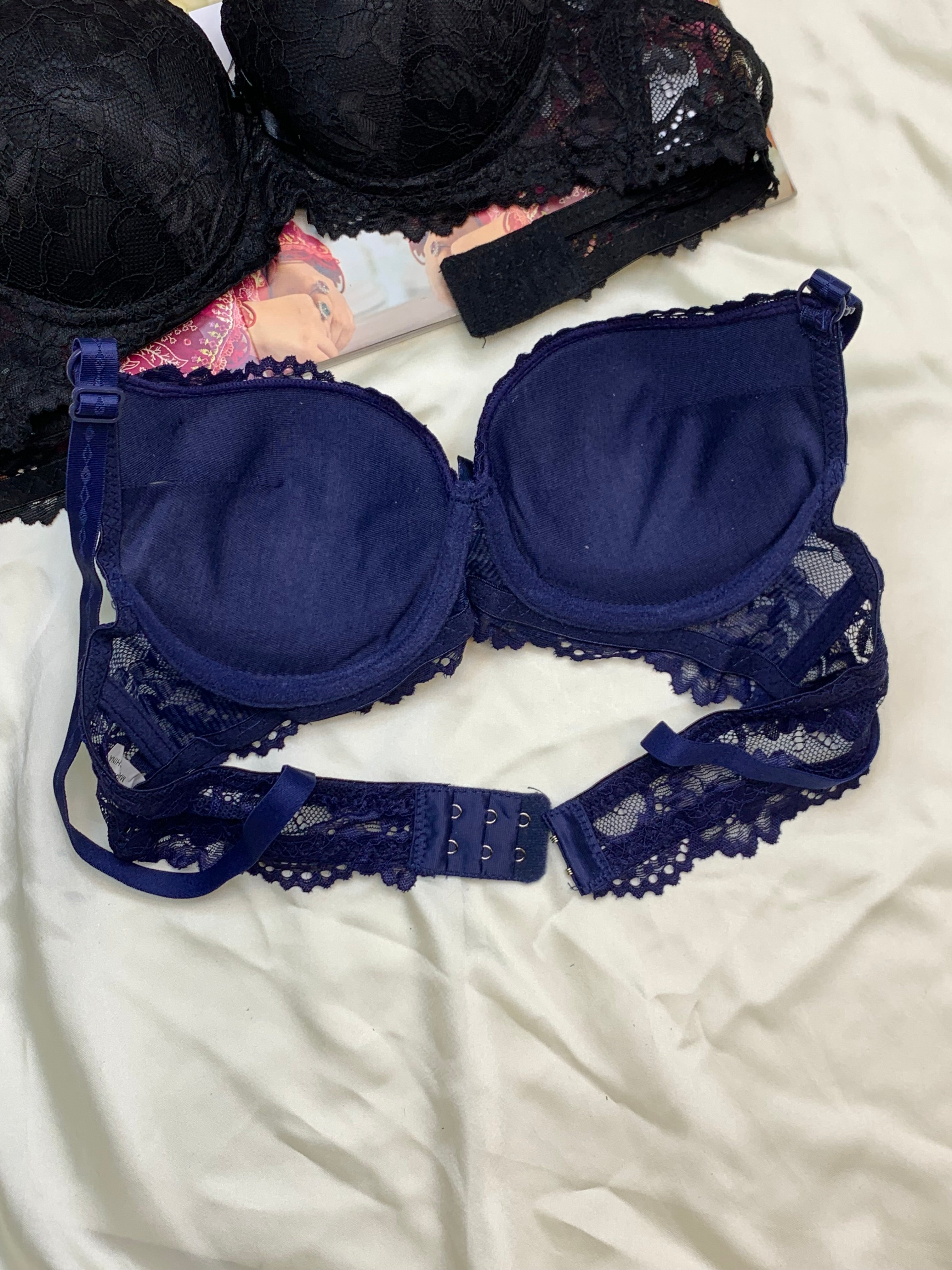 (34-38)b Elegant Double Padded Push-up Lace Bridal Bra (162)*