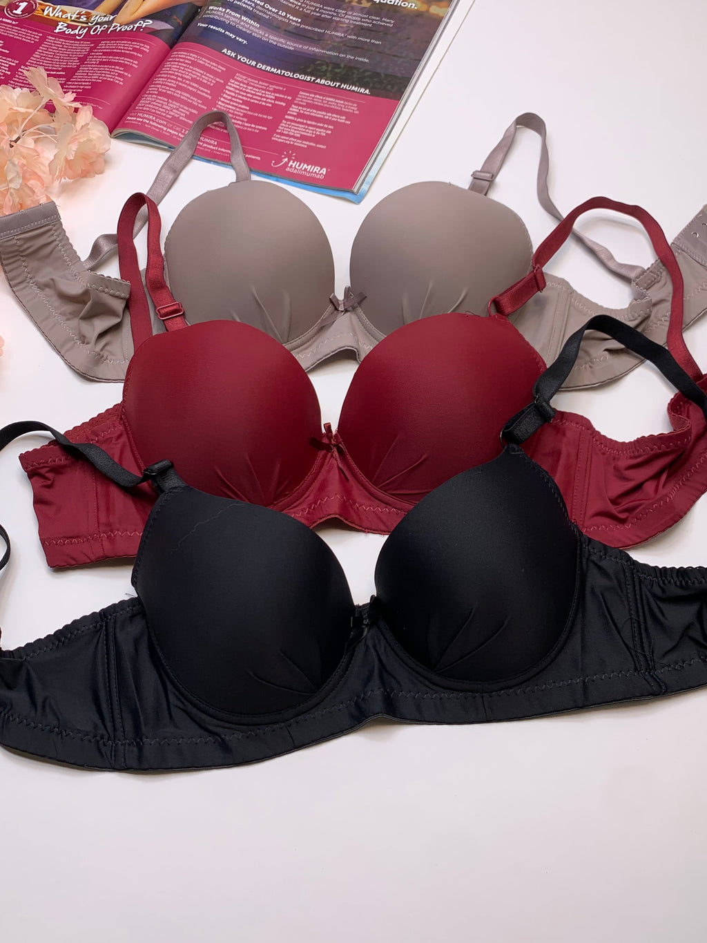 (40)B/C Elegant Padded Push-up Under Wire Bra (132)*