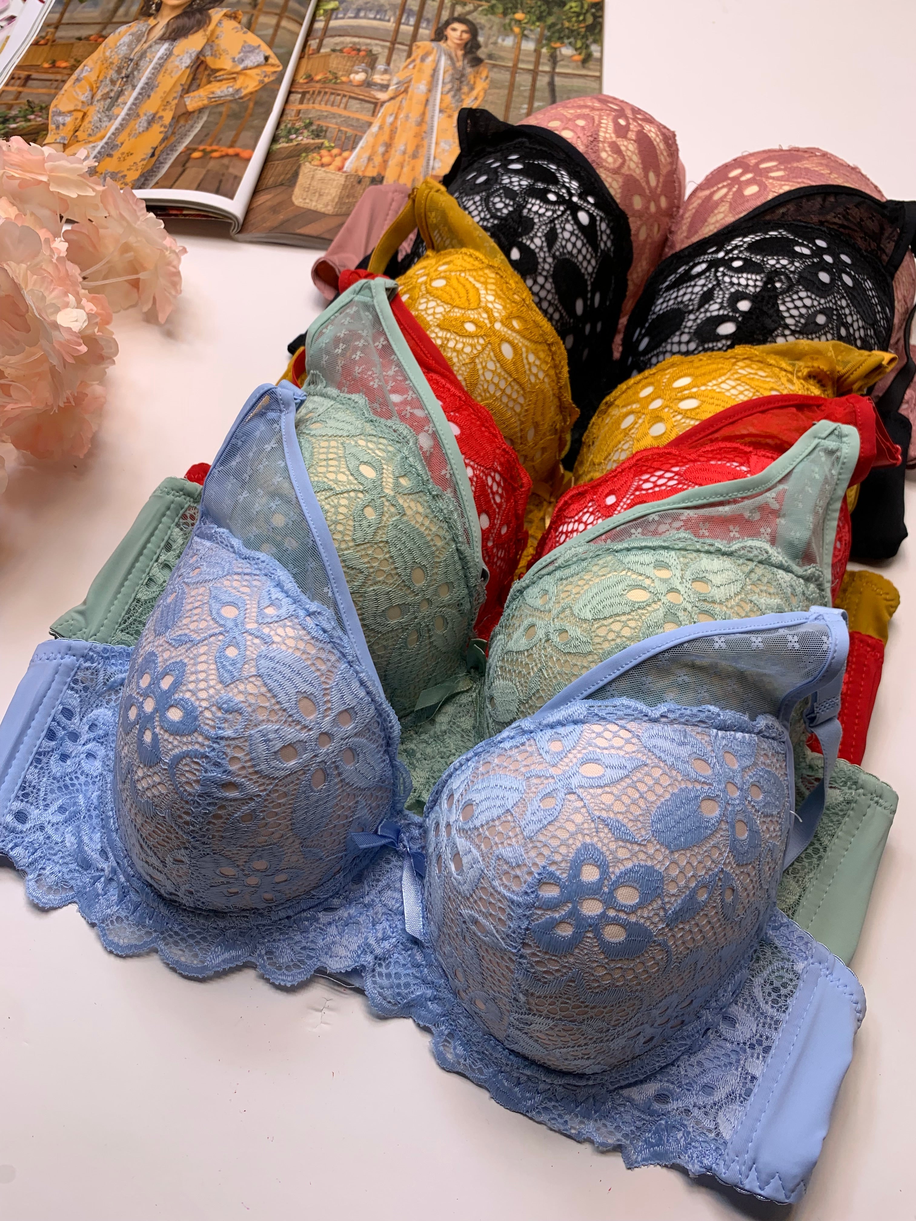 (38-46)Elegant Full Coverage Thin Pad UnderWire Bra (167)*