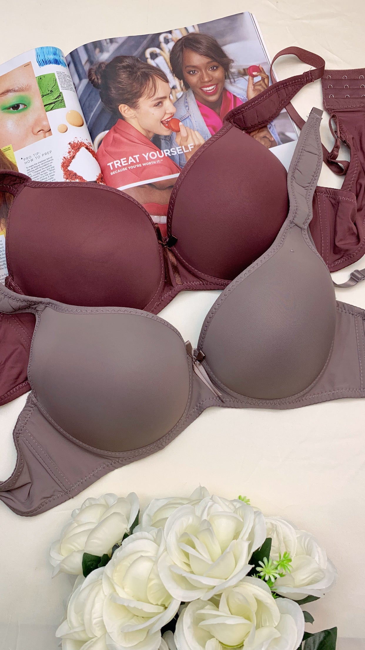 (40-46)C Cup Plain Thin Pad Push-up Under Wire Bra With Broad Shoulder (154)*