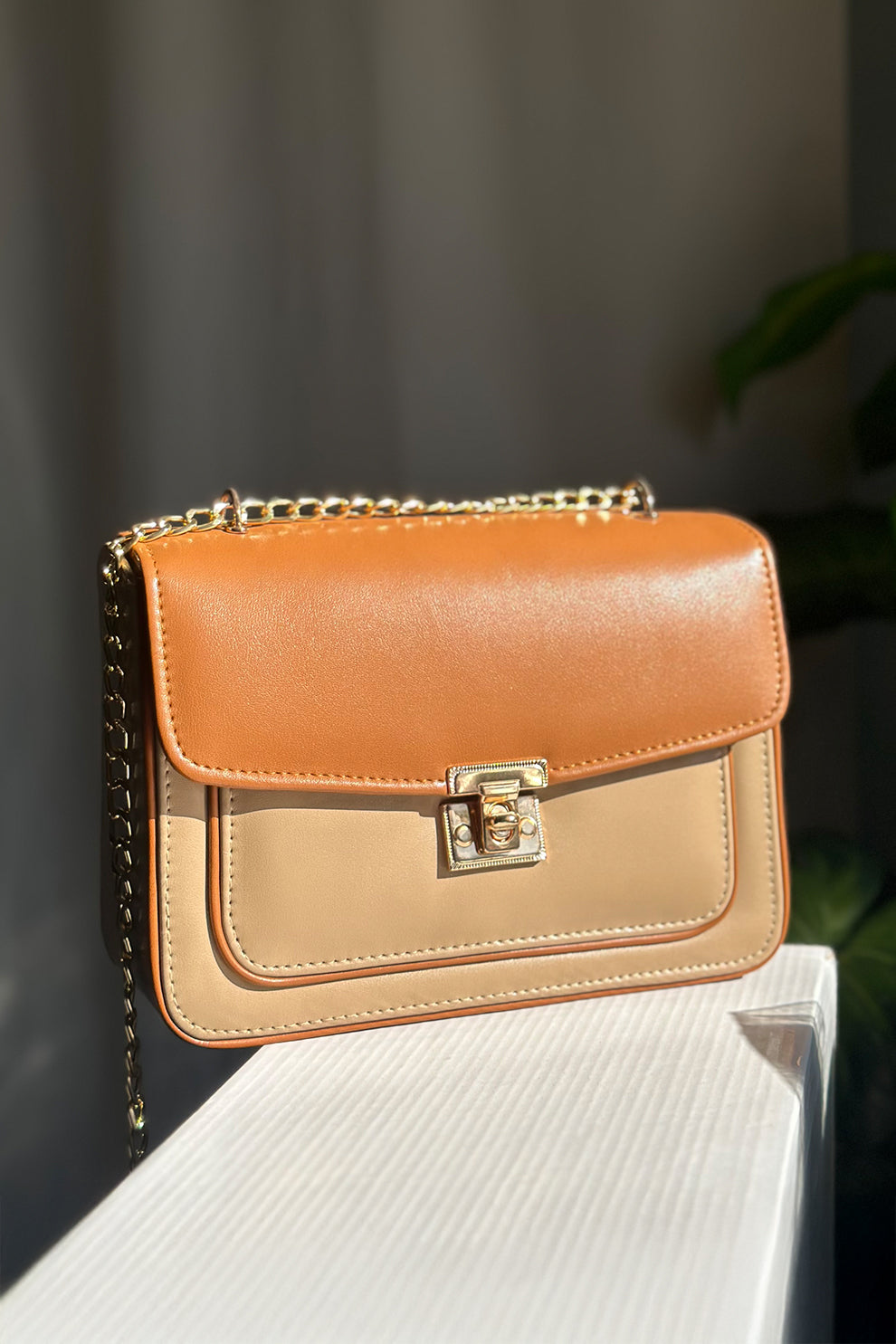 Fineur Bella Chain Shoulder Bag - Mustard