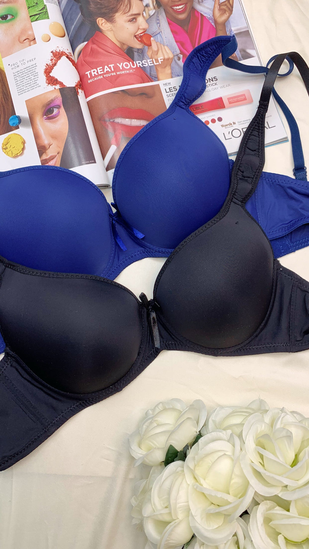 (40-46)C Cup Plain Thin Pad Push-up Under Wire Bra With Broad Shoulder (154)*