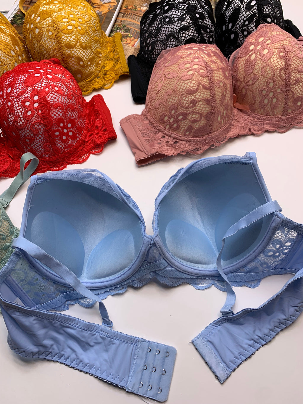 (38-46)Elegant Full Coverage Thin Pad UnderWire Bra (167)*
