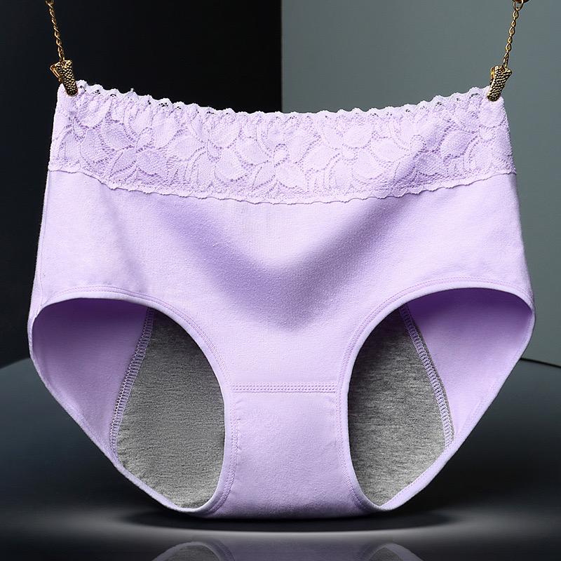 Super Soft Cotton High Waist Leak Proof Period Panties-Grey