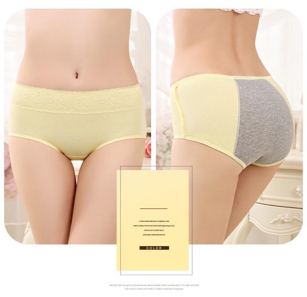 Super Soft Cotton High Waist Leak Proof Period Panties-Grey