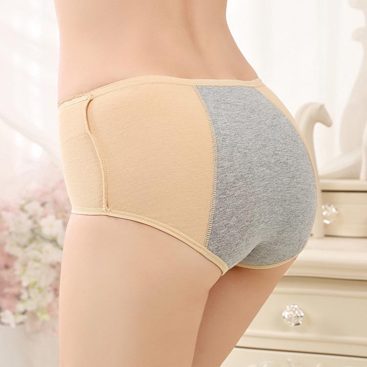 Super Soft Cotton High Waist Leak Proof Period Panties-Grey