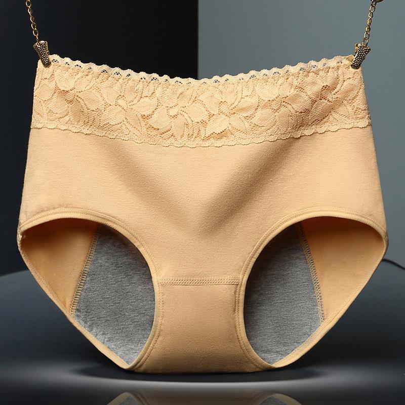 Super Soft Cotton High Waist Leak Proof Period Panties-Grey