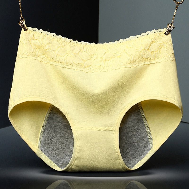 Super Soft Cotton High Waist Leak Proof Period Panties-Grey