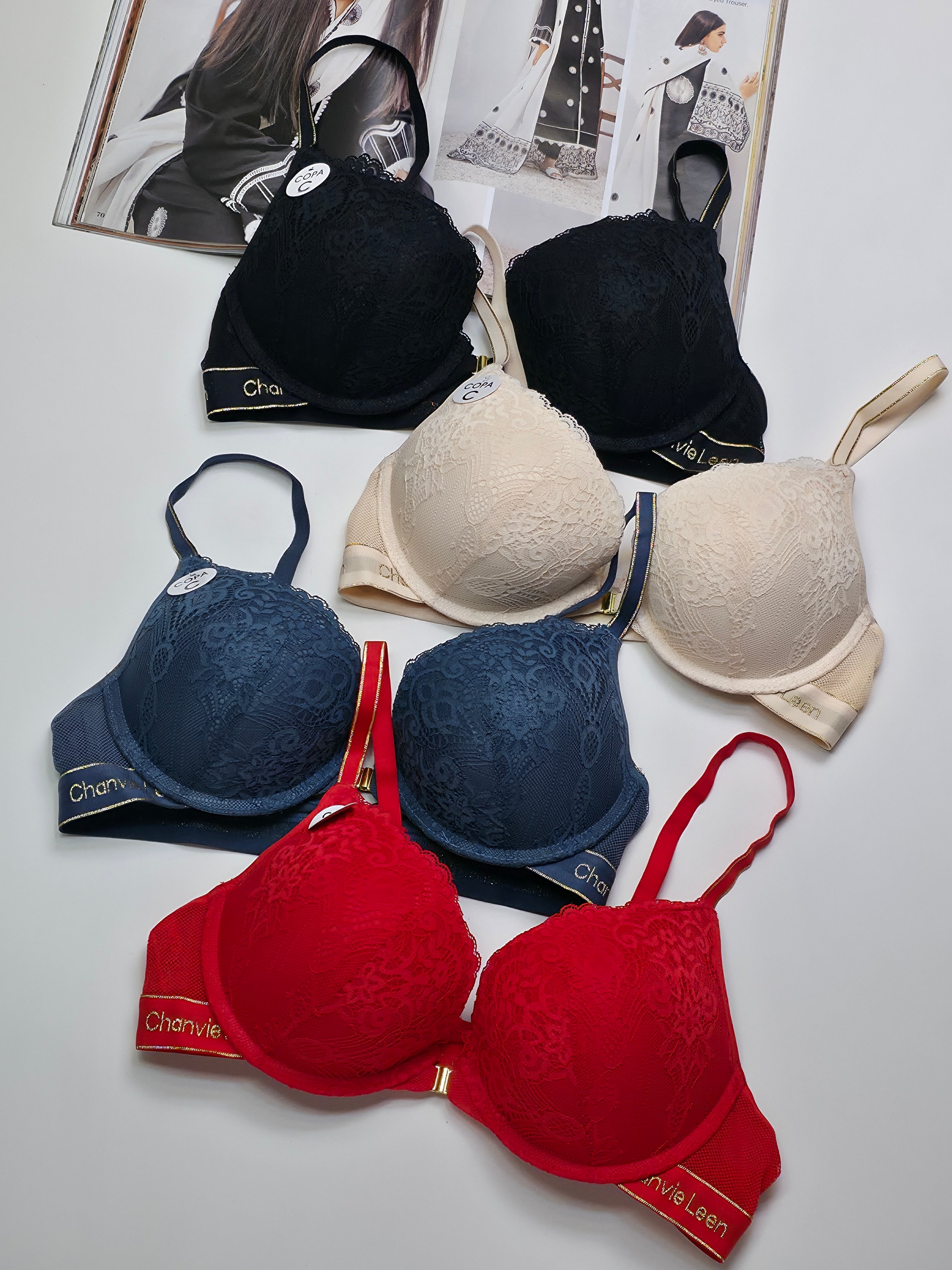 (38-42)C Lacy Sassy Front Buckle Double Padded Full Coverage Bra(172)*