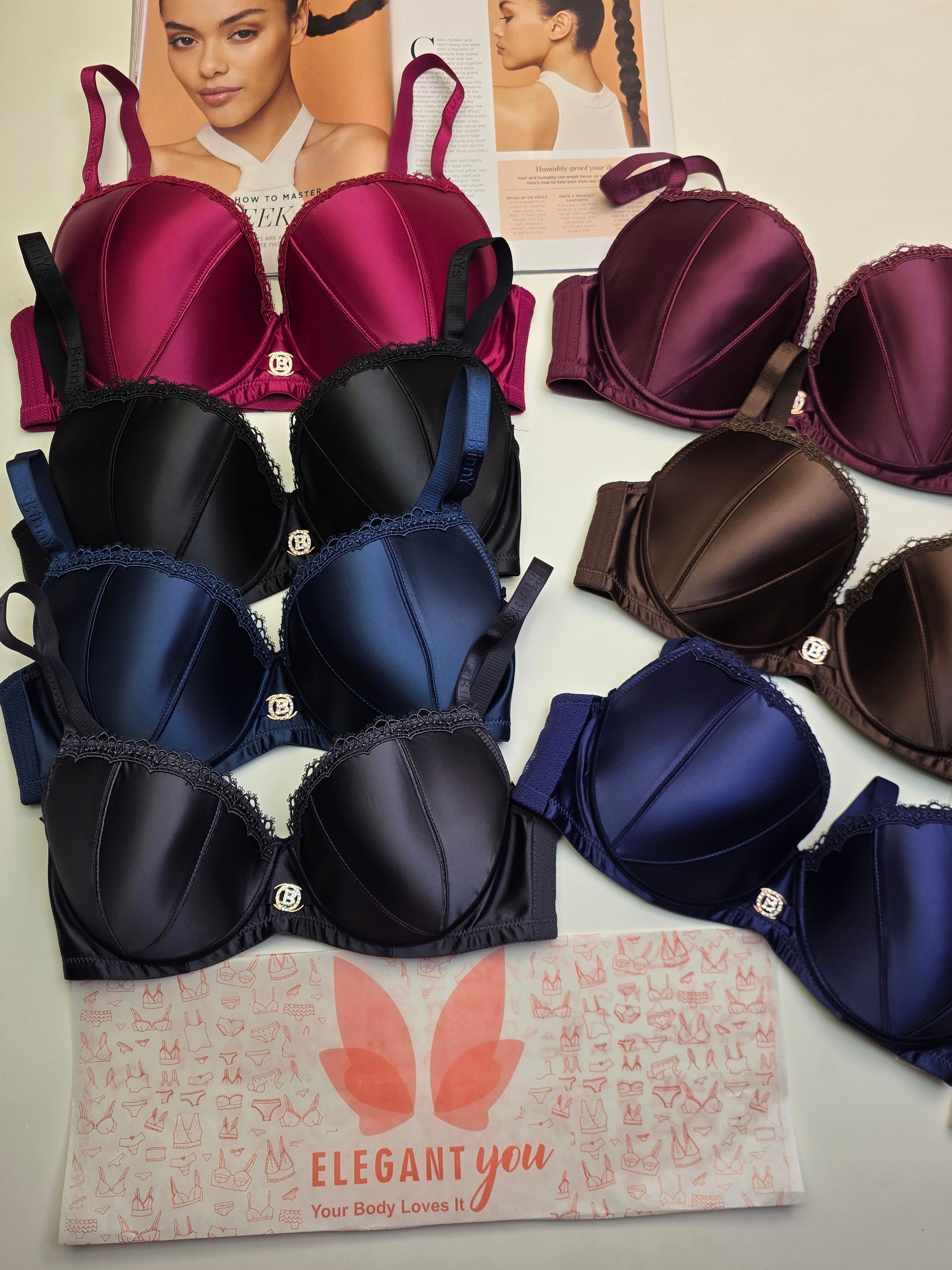 (36-42)D  Binny's Premium Plus Size D Cup Underwire Bra*(173)