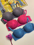 (32-38)b Double Strip Half Cup Push-up Underwire Bra (139)*