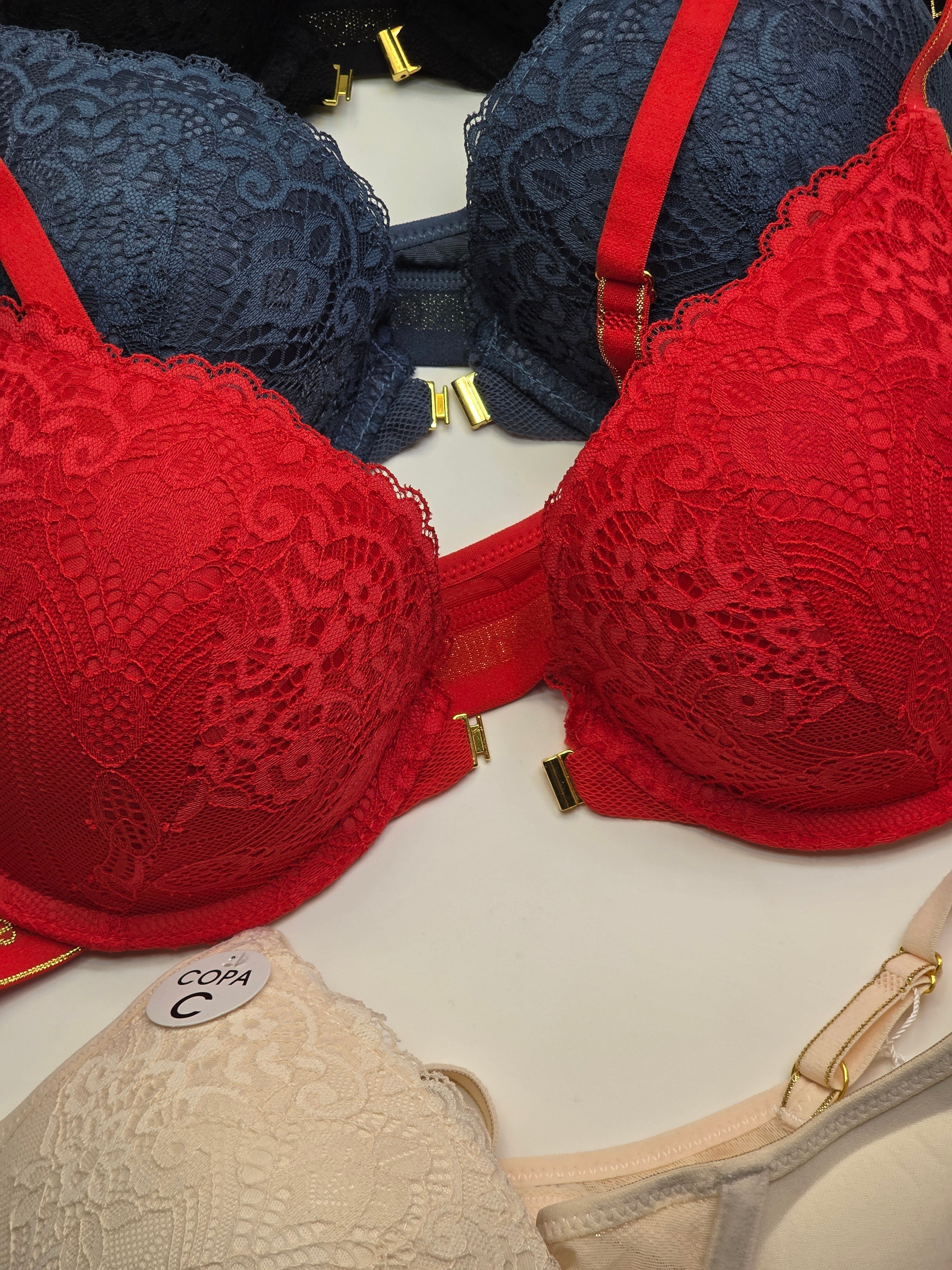 (38-42)C Lacy Sassy Front Buckle Double Padded Full Coverage Bra(172)*